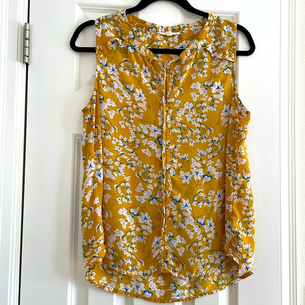 Mustard colored sleeveless top